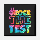 Rock The Test Testing Day Retro Motivational Teach Magneet (Voorkant)