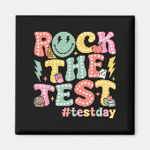 Rock The Test Testing Day Retro Motivational Teach Magneet (Voorkant)