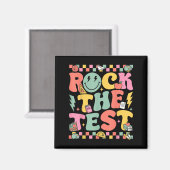 Rock The Test Testing Day Retro Motivational Teach Magneet (Voorkant / Achterkant)