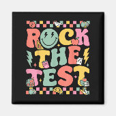 Rock The Test Testing Day Retro Motivational Teach Magneet (Voorkant)