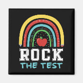 Rock The Test Testing Day Retro Motivational Teach Magneet (Voorkant)