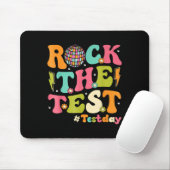 Rock The Test Testing Day Retro Motivational Teach Muismat (Met muis)