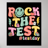 Rock The Test Testing Day Retro Motivational Teach Poster (Voorkant)
