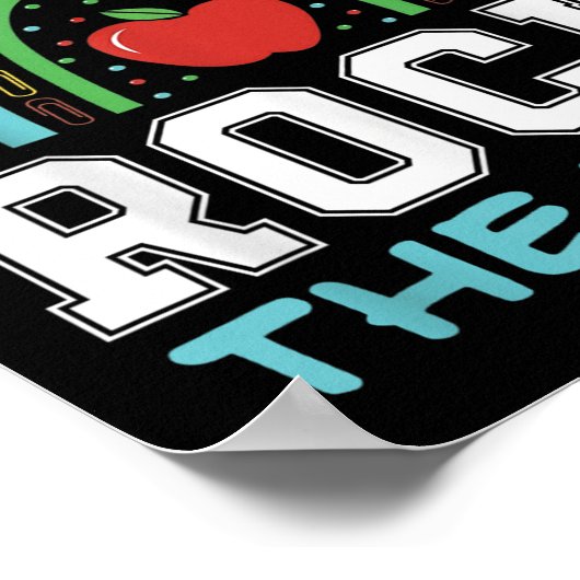 Rock The Test Testing Day Retro Motivational Teach Poster (Hoek)