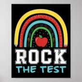 Rock The Test Testing Day Retro Motivational Teach Poster (Voorkant)