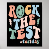 Rock The Test Testing Day Retro Motivational Teach Poster (Voorkant)