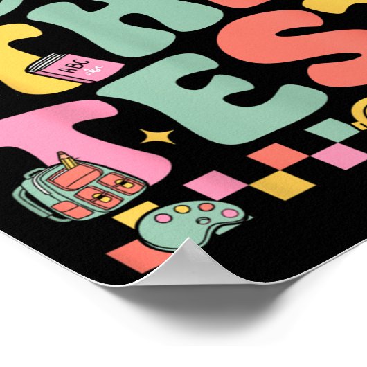 Rock The Test Testing Day Retro Motivational Teach Poster (Hoek)