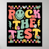 Rock The Test Testing Day Retro Motivational Teach Poster (Voorkant)