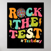 Rock The Test Testing Day Retro Motivational Teach Poster (Voorkant)