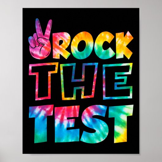 Rock The Test Testing Day Retro Motivational Teach Poster (Voorkant)