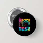 Rock The Test Testing Day Retro Motivational Teach Ronde Button 5,7 Cm (Voorkant /achterkant)