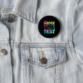 Rock The Test Testing Day Retro Motivational Teach Ronde Button 5,7 Cm (In situ)