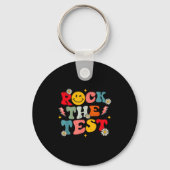 Rock The Test Testing Day Retro Motivational Teach Sleutelhanger (Voorkant)