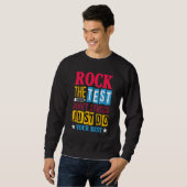 Rock The Test Testing Day Retro Motivational Teach Trui (Voorkant volledig)