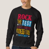 Rock The Test Testing Day Retro Motivational Teach Trui (Voorkant)