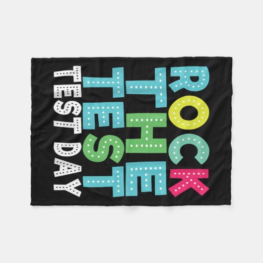 Rock The Test Testing Day Staar Motivational Teach Fleece Deken (Voorkant (Horizontaal))