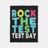 Rock The Test Testing Day Staar Motivational Teach Fleece Deken (Voorkant)