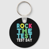 Rock The Test Testing Day Staar Motivational Teach Sleutelhanger (Voorkant)