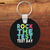Rock The Test Testing Day Staar Motivational Teach Sleutelhanger (Voorkant)