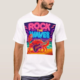 Rock the Waves - Neon Guitar Crab T-shirt