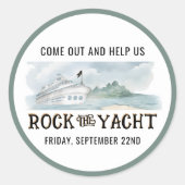 Rock the Yacht Ronde Sticker (Voorkant)