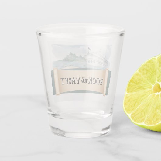 Rock the Yacht Shot Glass Party Favor Shot Glas (Achterkant)