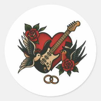 Rock thema bruiloft Briefpapier - Sticker