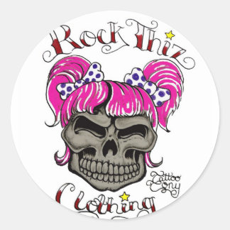 Rock Thiz Kleding & Tattoo Tony Pink Ponytails Ronde Sticker