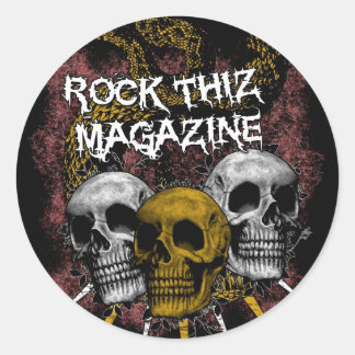 Rock Thiz Magazine Stickers 3 Skulls & Spikes