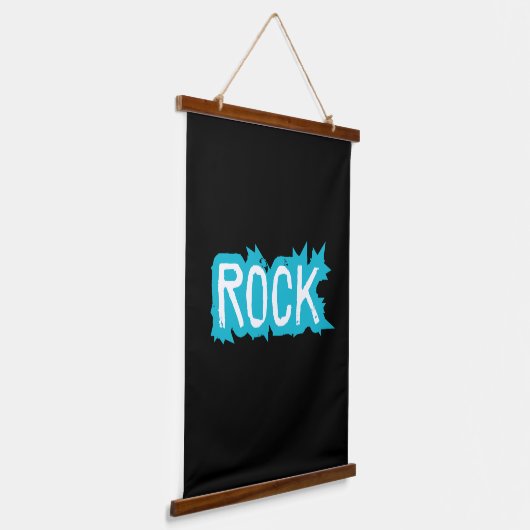 Rock Typografie Hangend Wandkleed (Gebogen)