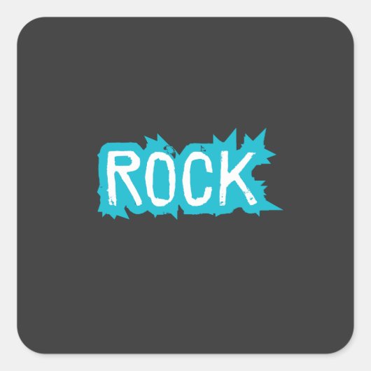 Rock Typografie Vierkante Sticker (Voorkant)