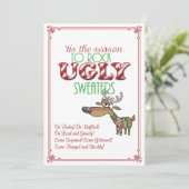 Rock Ugly Sweaters Holiday Party Invitation Kaart (Staand voorkant)