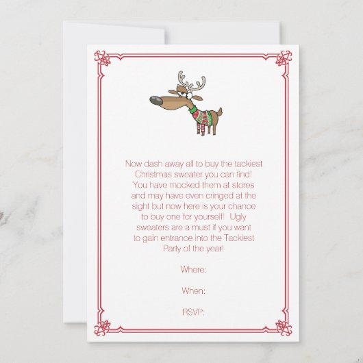 Rock Ugly Sweaters Holiday Party Invitation Kaart (Achterkant)