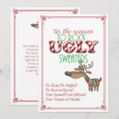 Rock Ugly Sweaters Holiday Party Invitation Kaart (Voorkant / Achterkant)