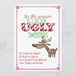 Rock Ugly Sweaters Holiday Party Invitation Kaart