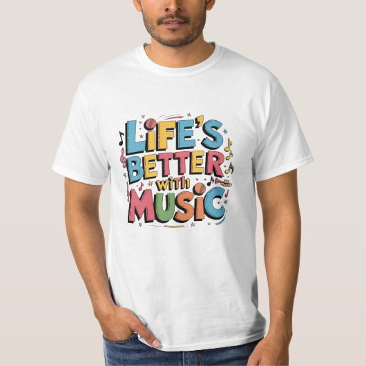 Rock uw stijl met muziek graphics t-shirt (Voorkant)