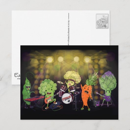 Rock Vegan Band Briefkaart (Voorkant / Achterkant)