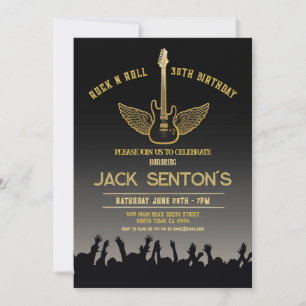 Rock verjaardagsfeest festival gitaar muziek uitno kaart