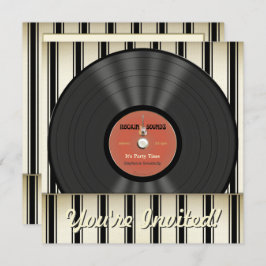  Rock Vinyl Record Party-uitnodigingen Kaart