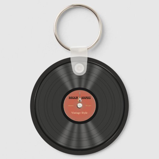 Rock Vinyl Record Sleutelhanger (Voorkant)