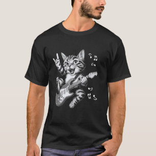 Rock Voor altijd Akoestische Gitaar Kat Grappig Vi T-shirt