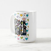 rock voor altijd koffiemok (Voorkant links)