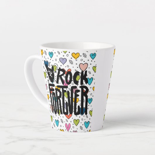 rock voor altijd latte mok (Linkerhoek)