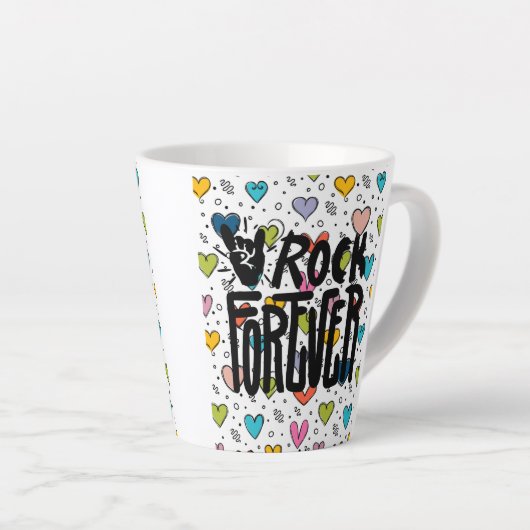 rock voor altijd latte mok (Rechterhoek)