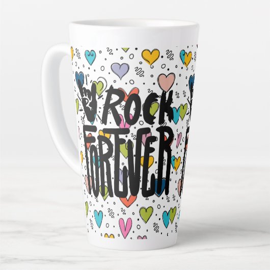 rock voor altijd latte mok (Linkerhoek)