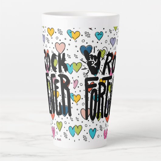 rock voor altijd latte mok (Voorkant)