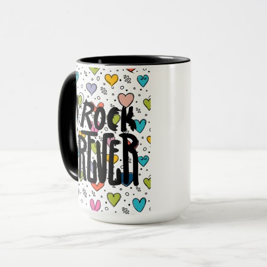 rock voor altijd mok (Voorkant links)