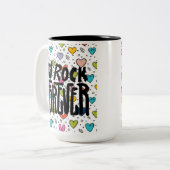 rock voor altijd tweekleurige koffiemok (Voorkant links)