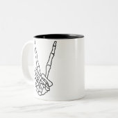 Rock, vrede tweekleurige koffiemok (Voorkant links)