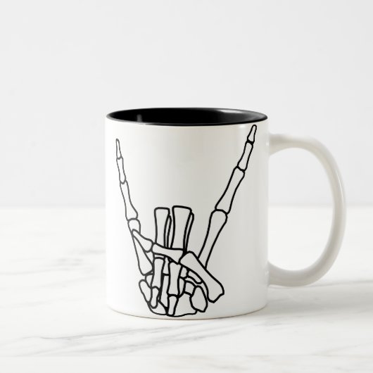 Rock, vrede tweekleurige koffiemok (Rechts)